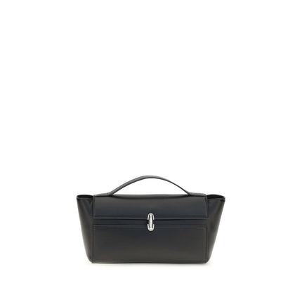 Savette Black Calf Leather Bos Taurus Clutch Bag