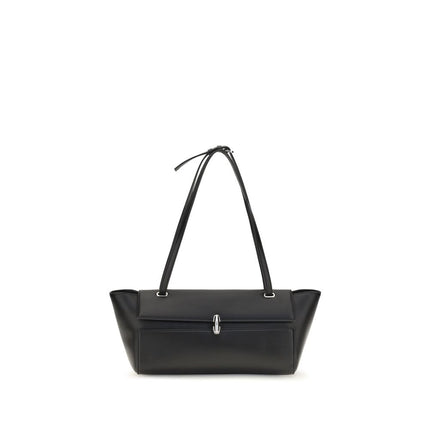 Savette Black Calf Leather Bos Taurus Shoulder Bag Savette