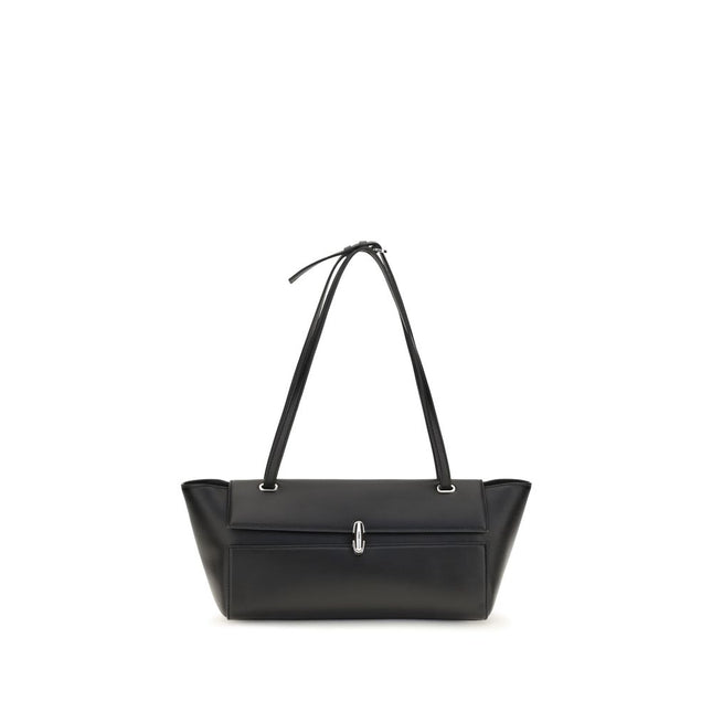 Savette Black Calf Leather Bos Taurus Shoulder Bag Savette
