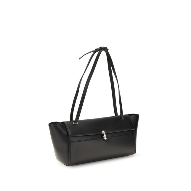 Savette Black Calf Leather Bos Taurus Shoulder Bag Savette