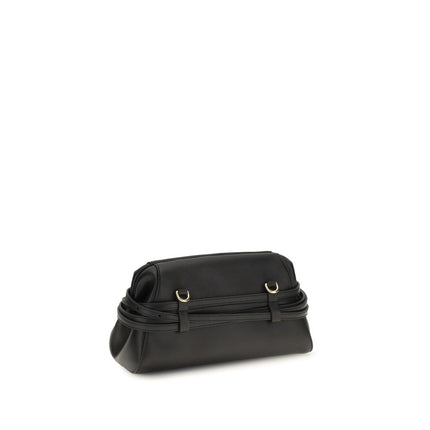Moschino Black Goatskin Clutch Bag