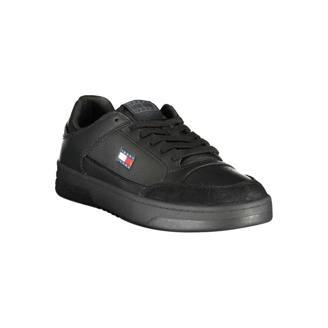 Tommy Hilfiger Black Polyurethane Men's Sneaker