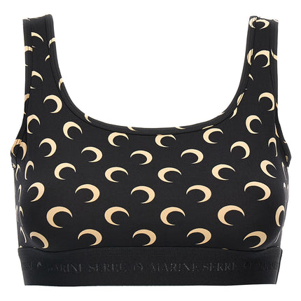 Marine Serre Black Polyamide Sport Bra