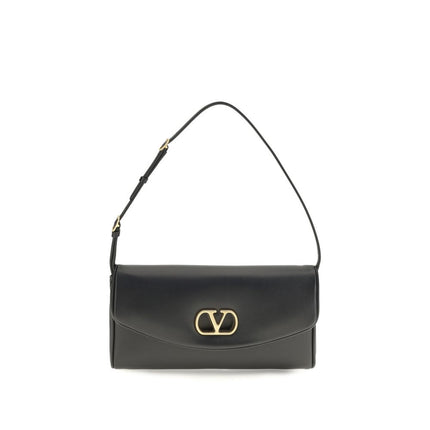 Valentino Garavani Brown Calf Leather Bos Taurus Shoulder Bag