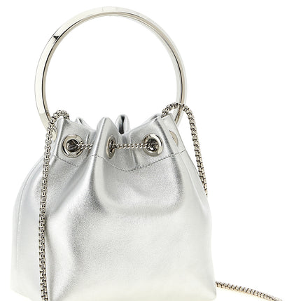 Jimmy Choo Silver Lamb Leather Handbag