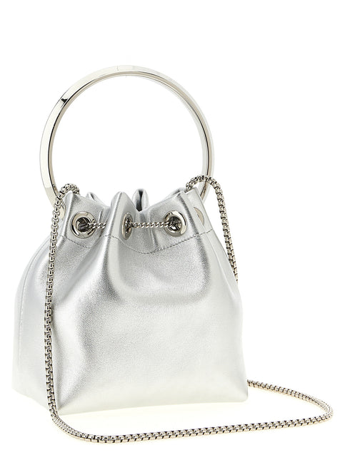 Jimmy Choo Silver Lamb Leather Handbag