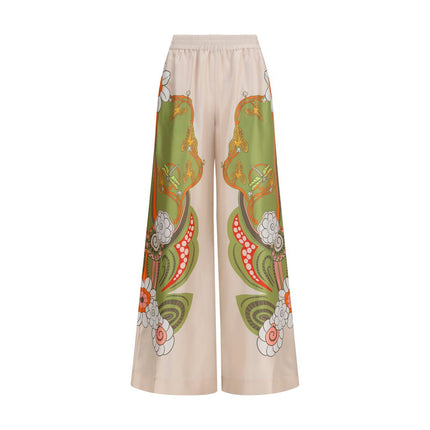 La Double J Multicolor Silk Casual Pants La Double J