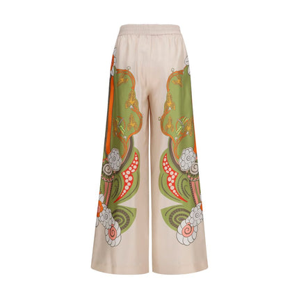 La Double J Multicolor Silk Casual Pants La Double J