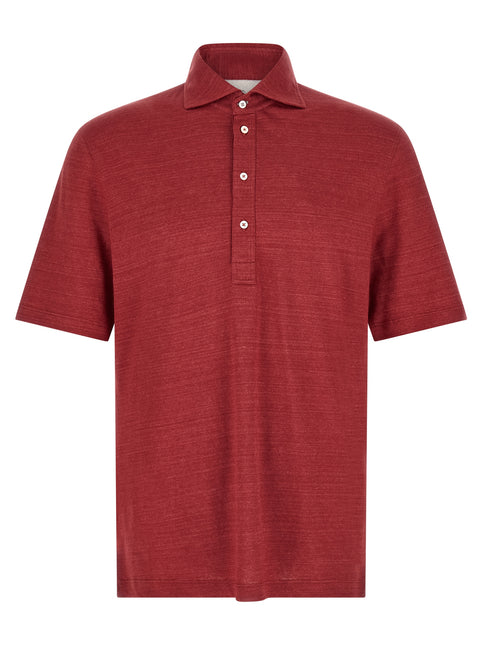 Brunello Cucinelli Multicolor Linen Polo Shirt Brunello Cucinelli