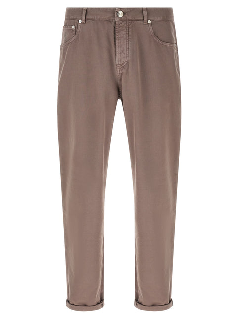 Brunello Cucinelli Brown Cotton Casual Pants