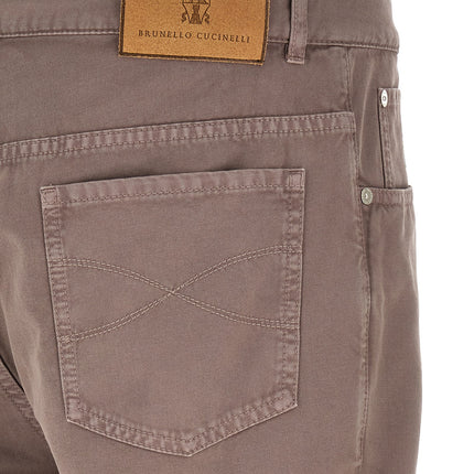 Brunello Cucinelli Brown Cotton Casual Pants