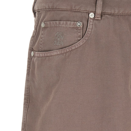 Brunello Cucinelli Brown Cotton Casual Pants