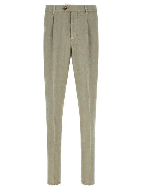 Brunello Cucinelli Bicolor Linen Casual Pants