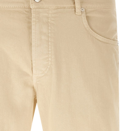 Brunello Cucinelli Beige Cotton Straight-Leg Jeans