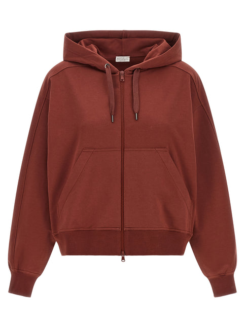 Brunello Cucinelli Bordeaux Cotton Sweatshirt