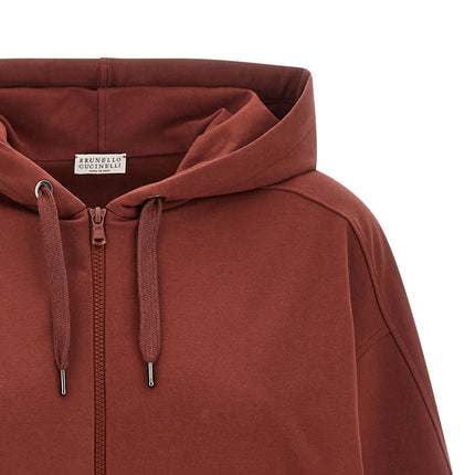 Brunello Cucinelli Bordeaux Cotton Sweatshirt