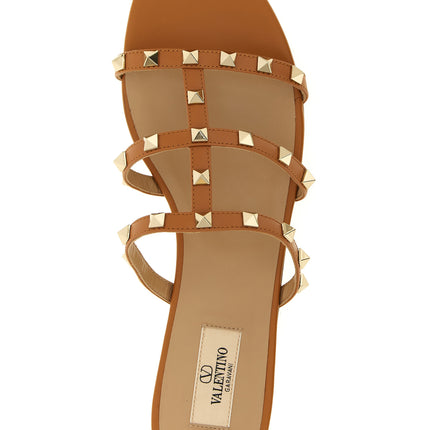 Valentino Garavani Beige Calfskin Flat Sandals Valentino Garavani
