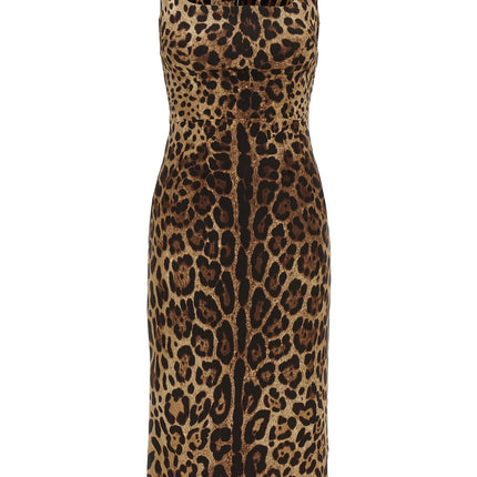Dolce & Gabbana Brown Silk Midi Dress Dolce & Gabbana