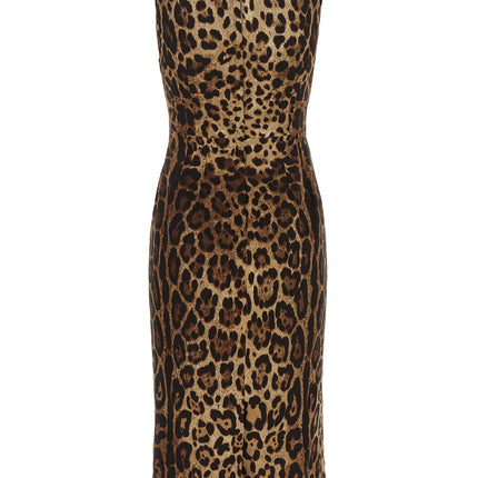 Dolce & Gabbana Brown Silk Midi Dress Dolce & Gabbana