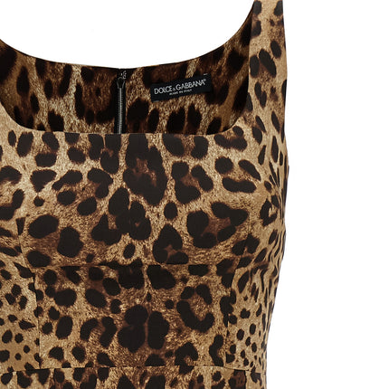 Dolce & Gabbana Brown Silk Midi Dress Dolce & Gabbana