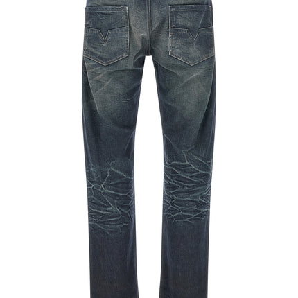 Diesel Blue Cotton Straight-Leg Jeans