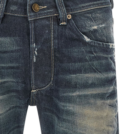 Diesel Blue Cotton Straight-Leg Jeans