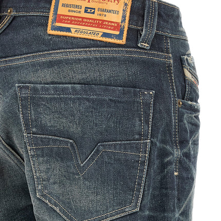Diesel Blue Cotton Straight-Leg Jeans