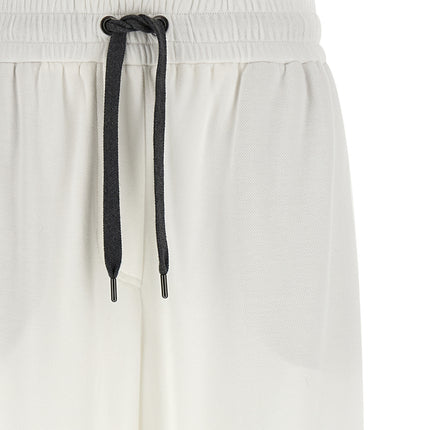 Brunello Cucinelli White Cotton Joggers (Workout Pants)