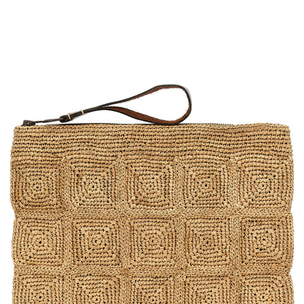 Ibeliv Beige Raffia Clutch Bag