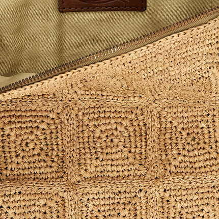 Ibeliv Beige Raffia Clutch Bag