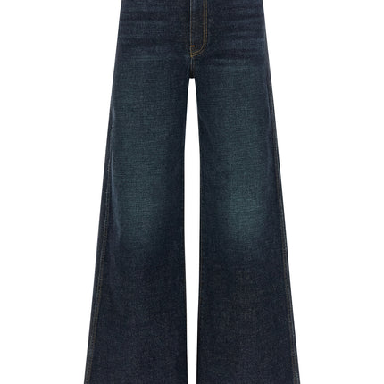 Khaite Blue Cotton Flared Jeans