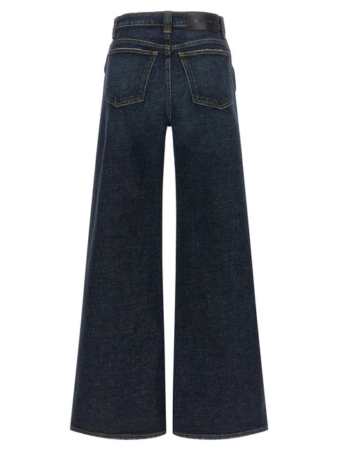 Khaite Blue Cotton Flared Jeans