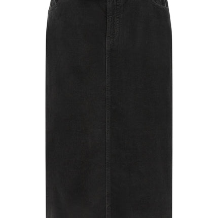PINKO Black Cotton Midi Skirt