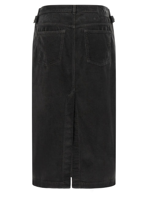PINKO Black Cotton Midi Skirt