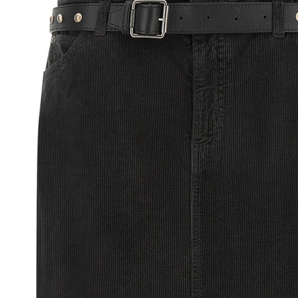 PINKO Black Cotton Midi Skirt