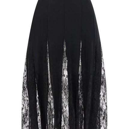 Dolce & Gabbana Black Silk Midi Skirt