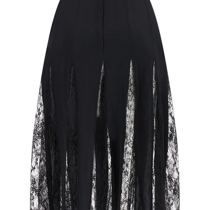 Dolce & Gabbana Black Silk Midi Skirt