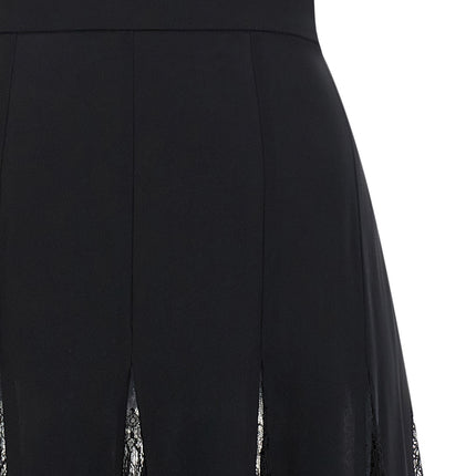 Dolce & Gabbana Black Silk Midi Skirt