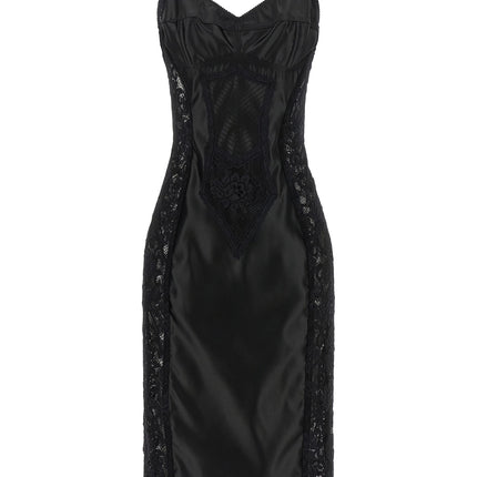 Dolce & Gabbana Black Polyamide Midi Dress