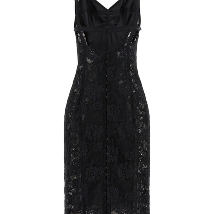 Dolce & Gabbana Black Polyamide Midi Dress