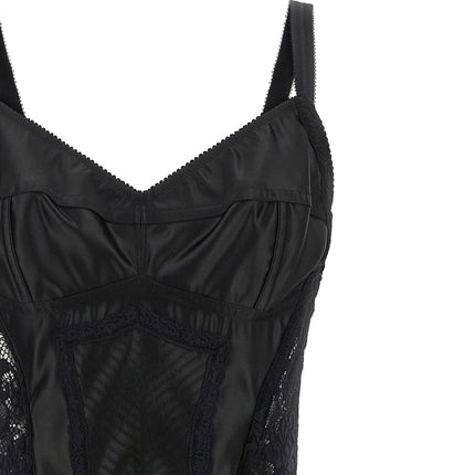 Dolce & Gabbana Black Polyamide Midi Dress