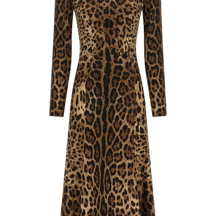 Dolce & Gabbana Brown Viscose Midi Dress