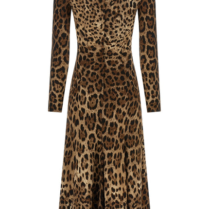Dolce & Gabbana Brown Viscose Midi Dress