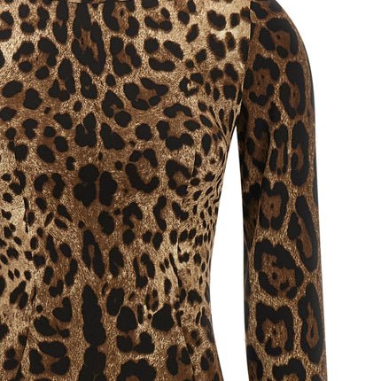 Dolce & Gabbana Brown Viscose Midi Dress