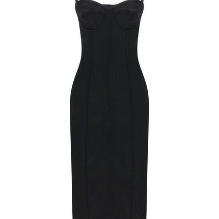 Dolce & Gabbana Black Acetate Midi Dress