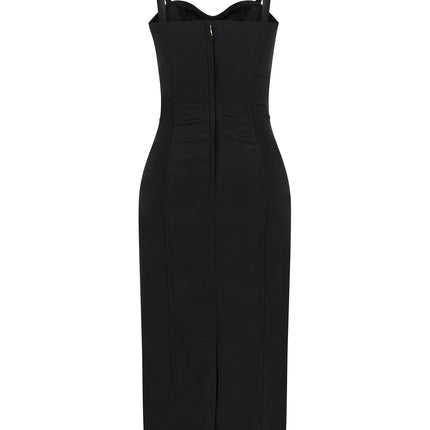 Dolce & Gabbana Black Acetate Midi Dress