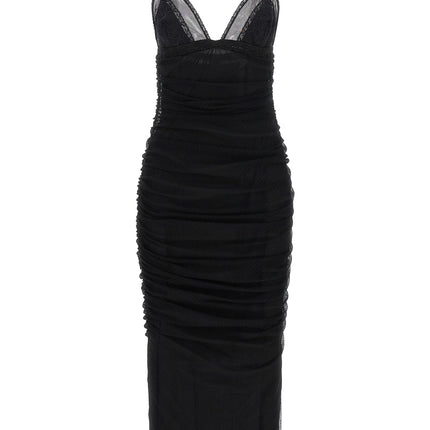 Dolce & Gabbana Black Polyamide Midi Dress