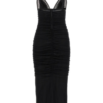 Dolce & Gabbana Black Polyamide Midi Dress
