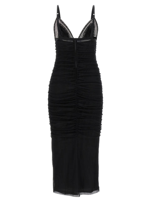 Dolce & Gabbana Black Polyamide Midi Dress