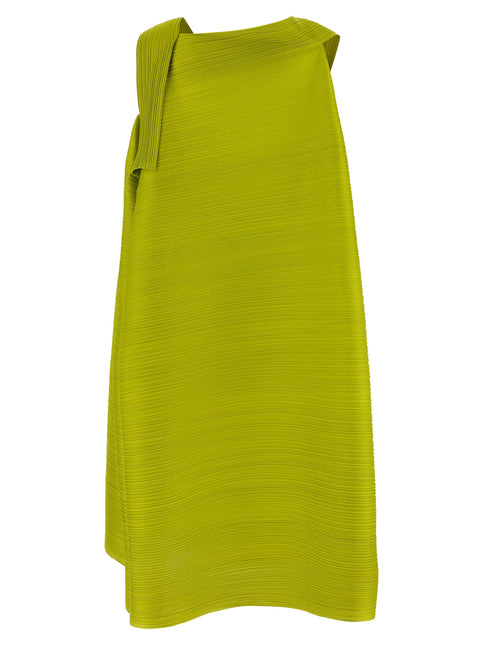 PLEATS PLEASE ISSEY MIYAKE Bicolor Polyester Midi Dress PLEATS PLEASE ISSEY MIYAKE